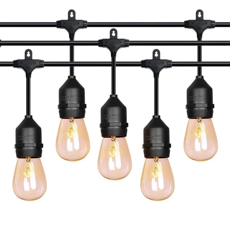 

S14 Outdoor Light String,220v/110v EU/US Plug Upgrade RGB Colorful Commercial Grade Weatherproof Outdoor Garden Light
