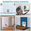 4 Way Cat Door Small Pet Door Locking Inside Dog Door Weatherproof Pet Exterior Bedroom Door for Pets Cats Puppy Kittens Puppies 4