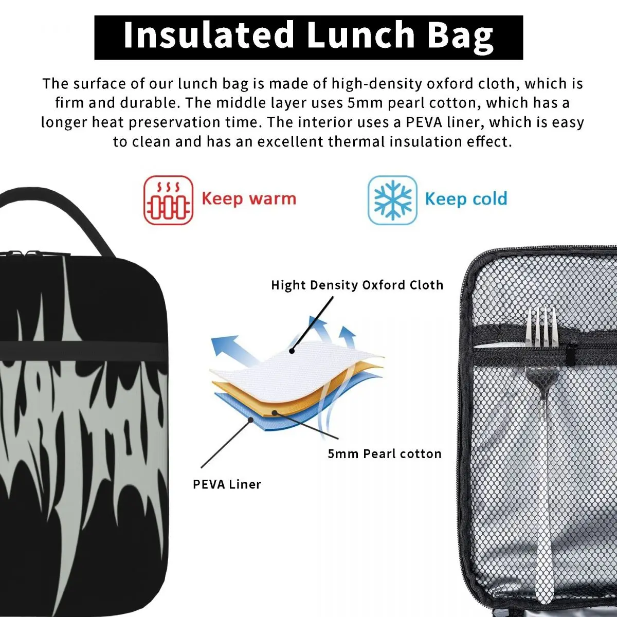 Duszenie Death Metal torba śniadaniowa Lunchbox torby termiczne izolowane pudełko na Lunch
