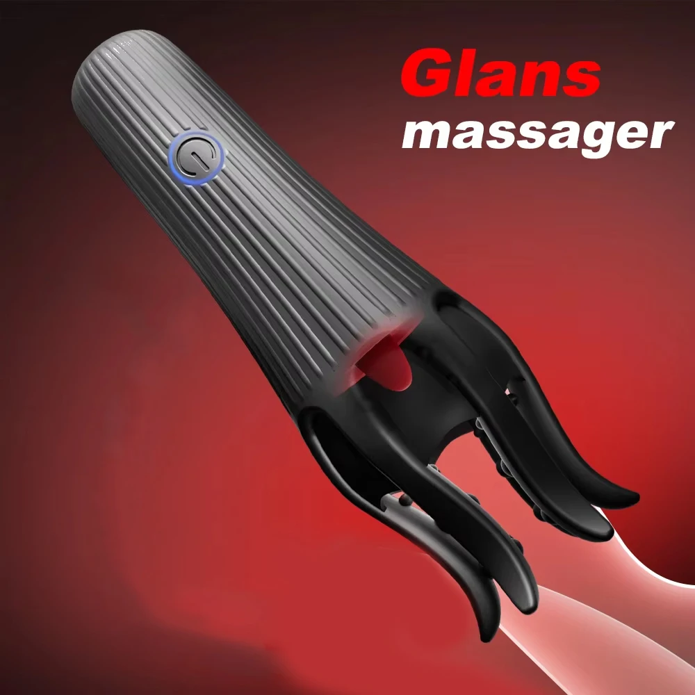 Männlicher Eichelvibrator, elektrisches Penis-Massagegerät, Verzögerungstrainer, Eicheltrainer, Vibrationen, Masturbator, Stimulator, Sexspielzeug für Erwachsene