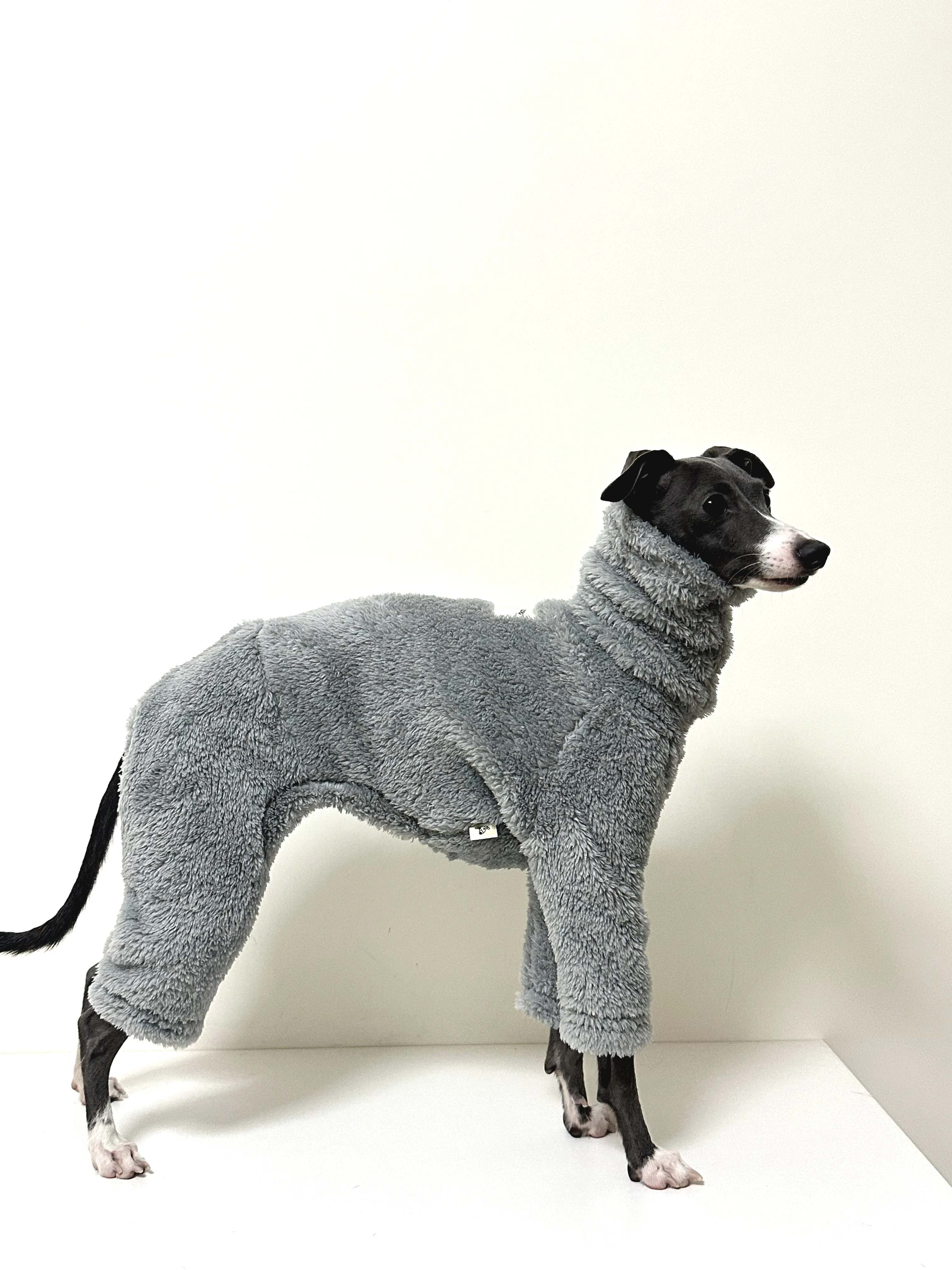 이탈리아 그레이하운드 더블 사이드 개 회색 의류 터틀넥 따뜻한 양털 개 코트 Whippet Jammies 겨울 잠옷 점프 슈트