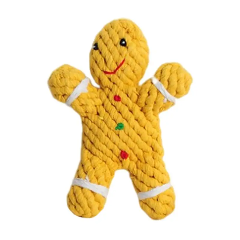 

Christmas Dog Chew Toys Bite-Resistant Hand Woven Christmas Molar Rod Interactive Tooth Cleaning Toy Rope Toys For Medium Large