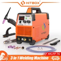 HITBOX TIG200 3 in 1 Welding Machine MMA ARC HF TIG IGBT Inverter Stick Welder Machine Arc Force Hot Start for Outdoor Home DIY 1