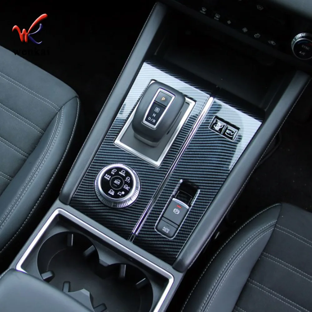 

For Mitsubishi Outlander 2022 2023 ABS Carbon Fiber Interior Gear Shift Cup Holder Panel Decoration Cover Trim Accessories