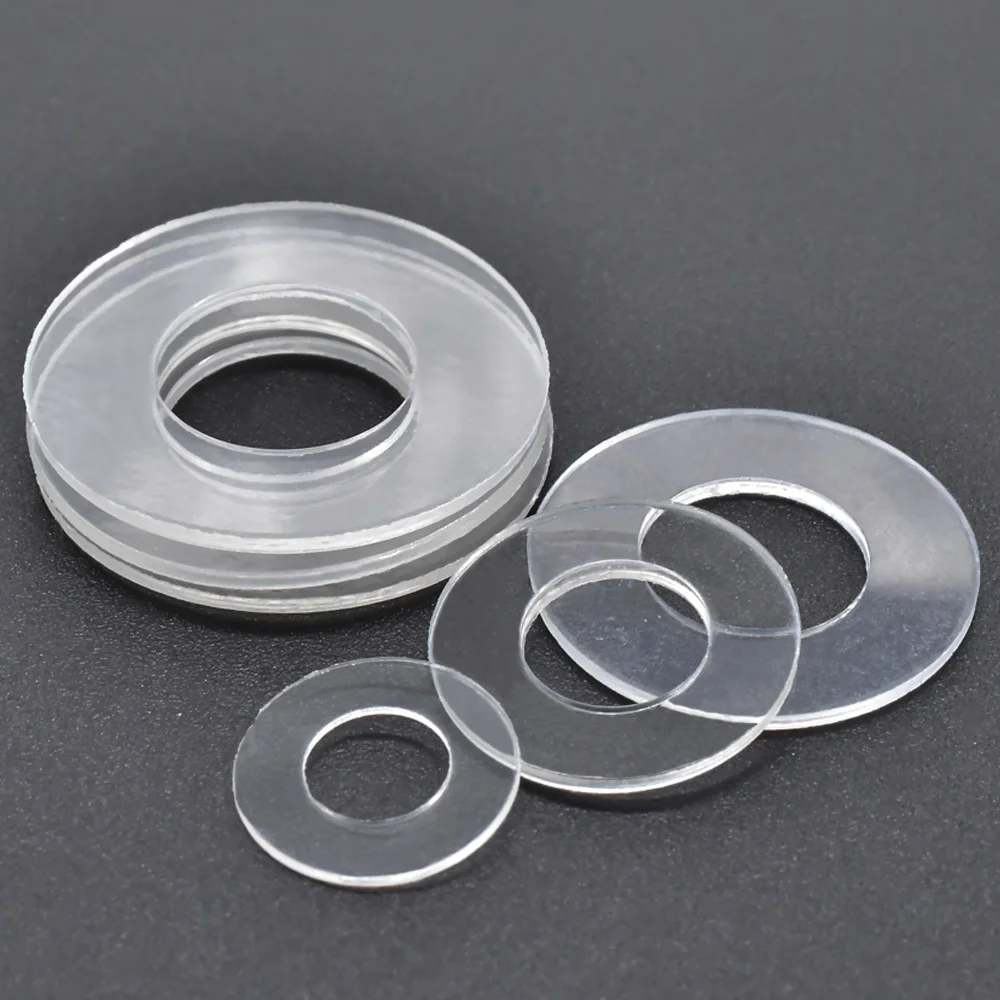 Hard PVC Plastic Insulation Transparent Gasket Ring Spacer Flat Washer M1.2 M1.4 M1.7 M1.8 M2 M2.5 M3 M3.5 M4 M5 M6 M8 M10 M12