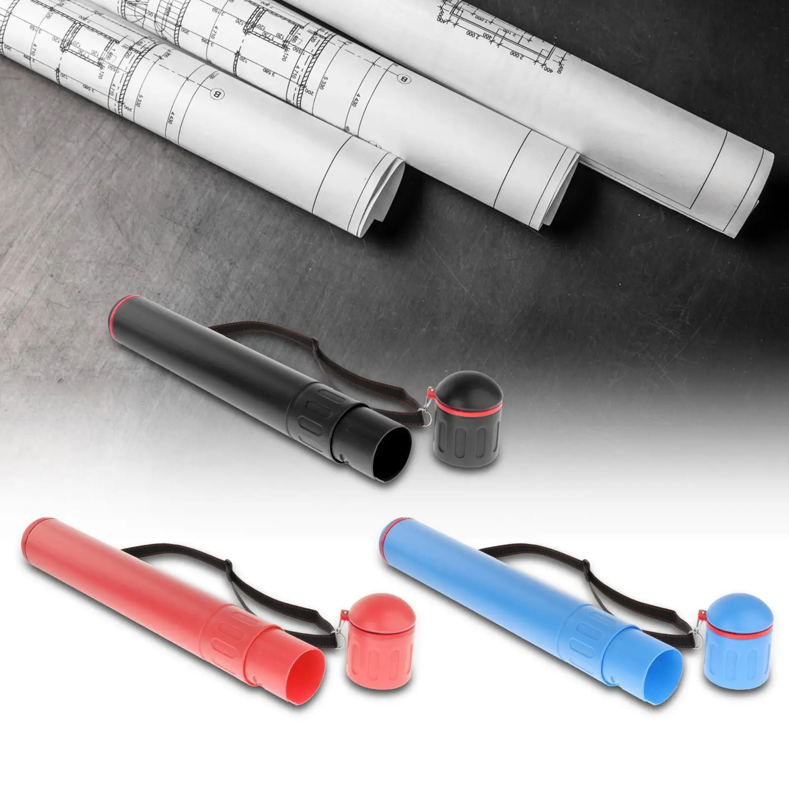 Document Storage Tube Portable Holder for Drawing with Shoulder Strap
