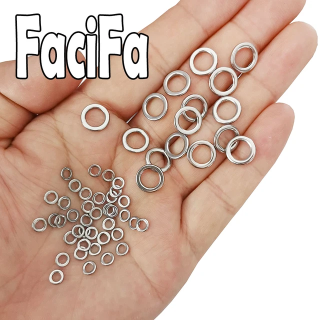 Fishing Solid Ring 20~100Pcs Fishing Lure Connectors Stainless Steel Snap  Fishing Accessories Solid Ring Saltwater Tackle Chrome - AliExpress