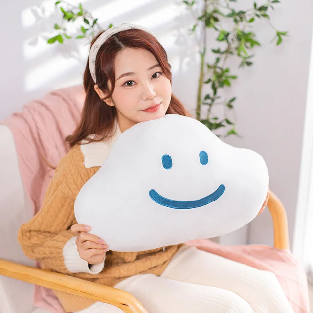 Inyahome Cloud Plush Pillow Decorative for Bed Cute Pillows for Bedroom Fun  Fuzzy Throw Pillows Cushion Kids Funny Decorative - AliExpress