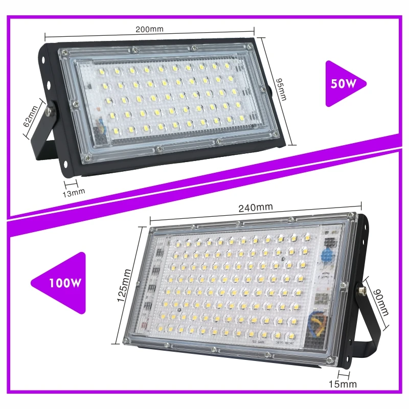LED Flood Light 50W 100W AC 220V 230V 240V Outdoor Floodlight Spotlight IP65 Waterproof Landscape Lighting