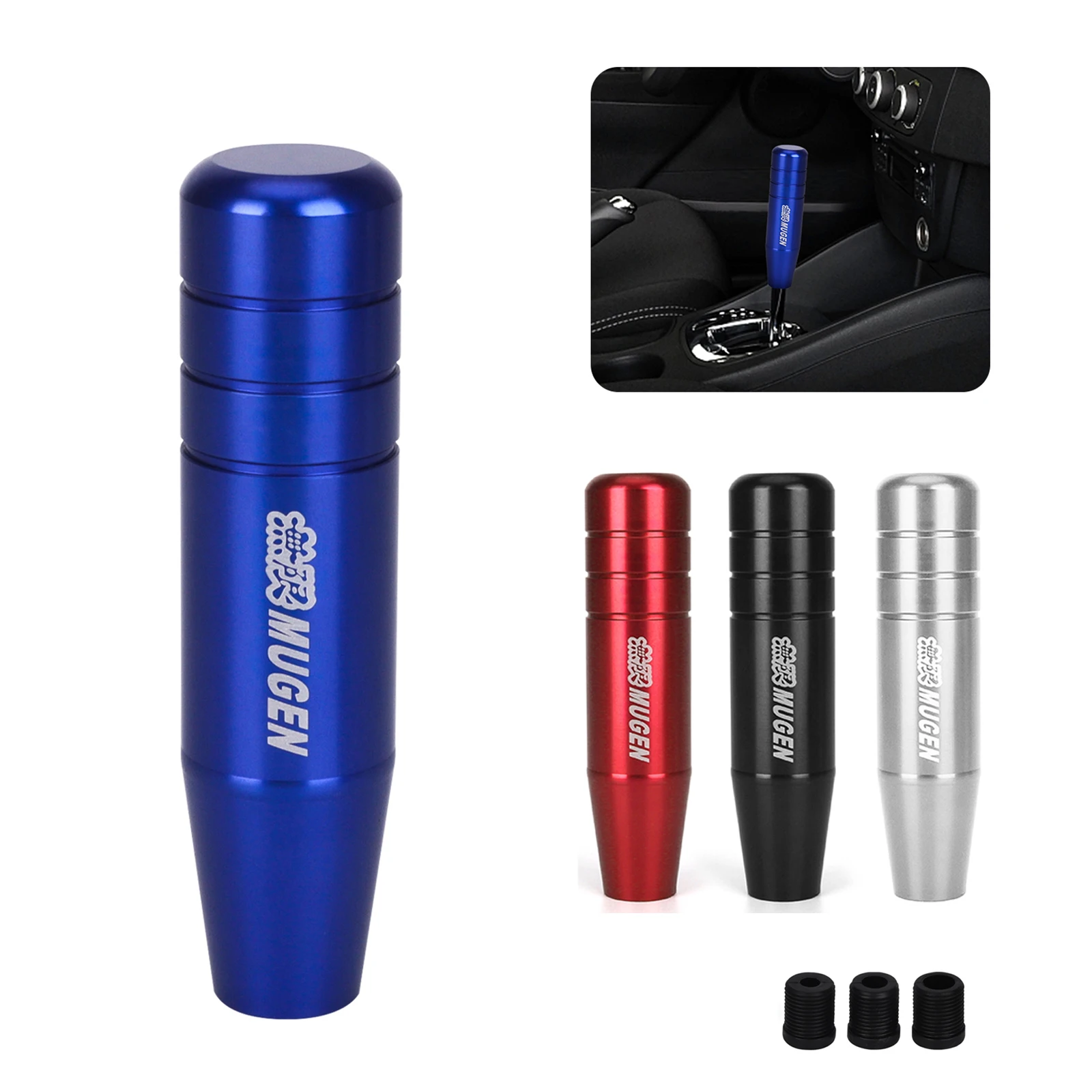 Gear Shift Knob Universal 13CM Aluminium Mugen Electroplating Color Manual Shifter Dandle Extended Manual Transmission
