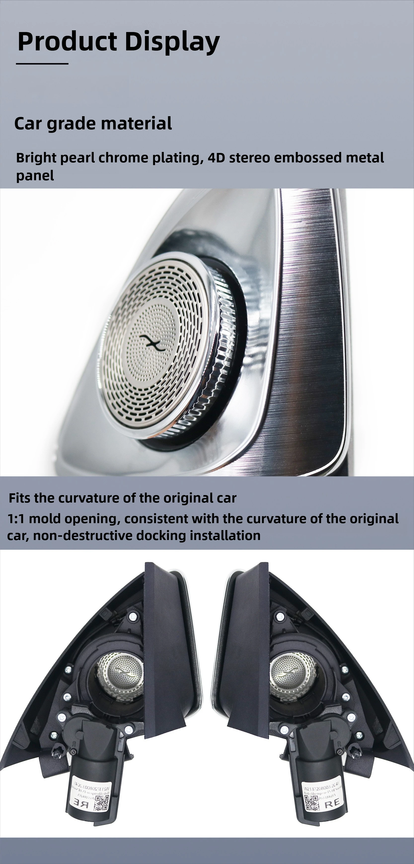 Auto Rotation Tweeter for Mercedes-Benz C-class W205 W222 W213 X253 Car 4D LED R