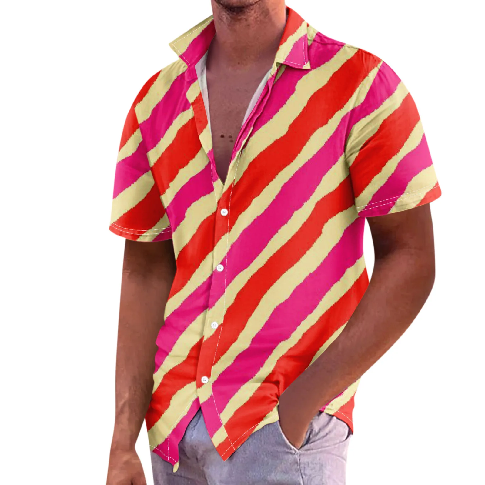 

Hawaiian Shirt For Men, Men'S Vintage Button Down Bowling Shirts Short Sleeve Summer Beach Shirt Men'S Social Shirt 2024