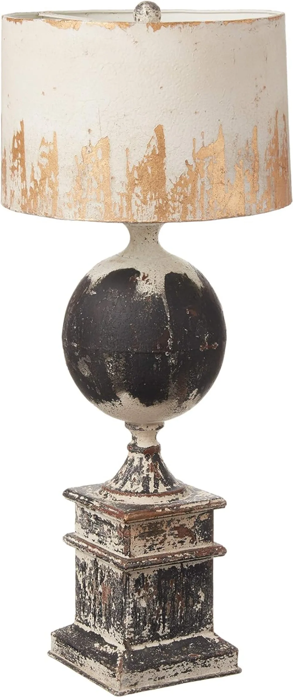 

Antique metal square base lamp belt and white country style lampshade decorate your home in a stylish way