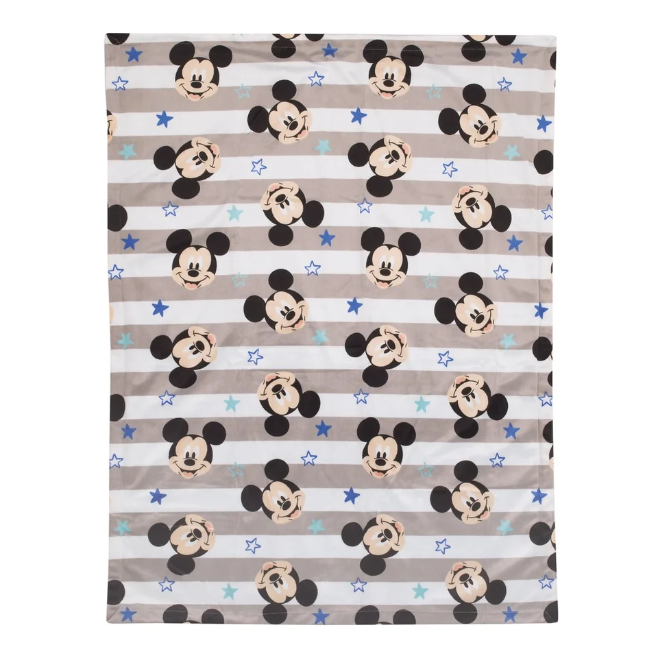 Reversible Mickey Mouse Plush Baby Blanket for Cuddling