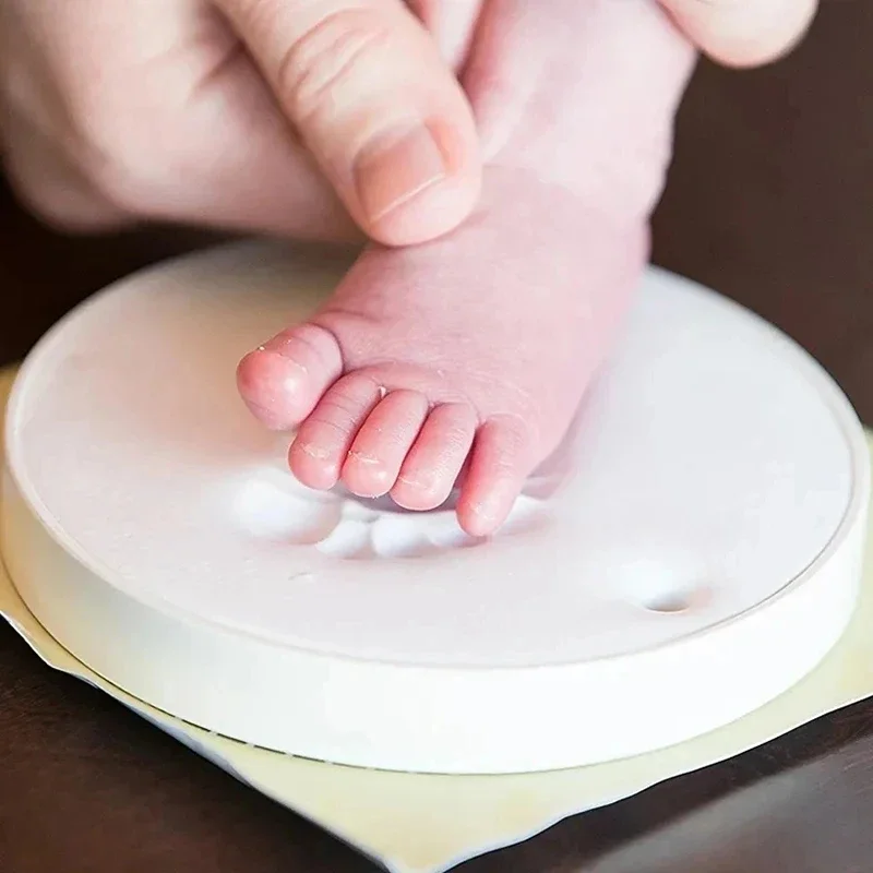 Baby Hand&Foot Print Hands Feet Mold Maker Bebe Baby Photo Frame With Cover Fingerprint Mud Set Growth Memorial Gift