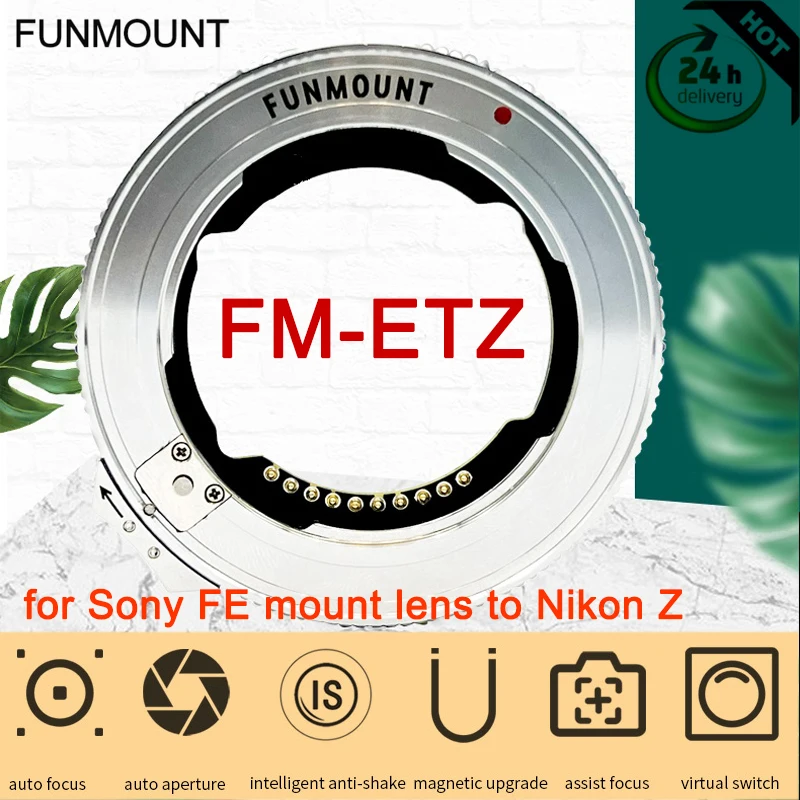 Anello Adattatore Per Obiettivo Funmount Fm-Etz Af Messa A Fuoco Automatica Per Obiettivo Sony Fe Mount Per Fotocamera Nikon Z Zfc Z50 Z5 Z6 Z7 Z6Ii Z