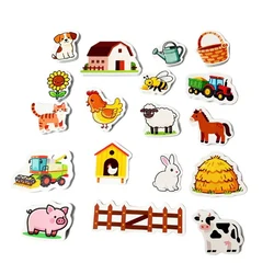 Children's Educational Fun Foam Bath Stickers - Sea Animals Set (18pc Farm)