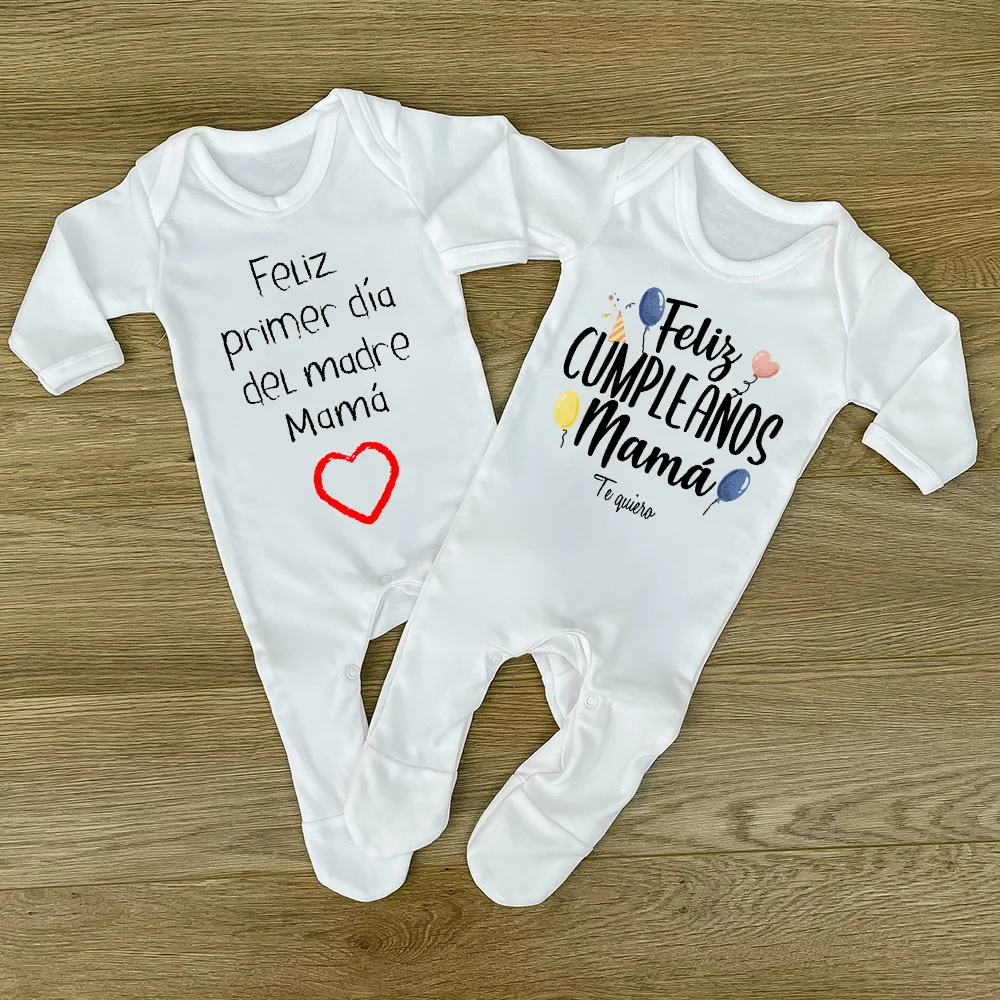 Happy Mother's Day Mom Baby Sleepsuit 1st Mothers Day Baby Grow Pyjamas New Mummy Gift Toddler Infant Boys Girls Outfits