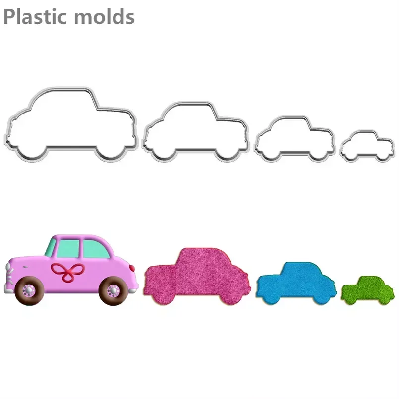 

Four Specifications Cartoon Transportation Tools,7015 Old Style Car,Plastic Molds,Cake Fondant Tools,Cookie Sushi Cutters