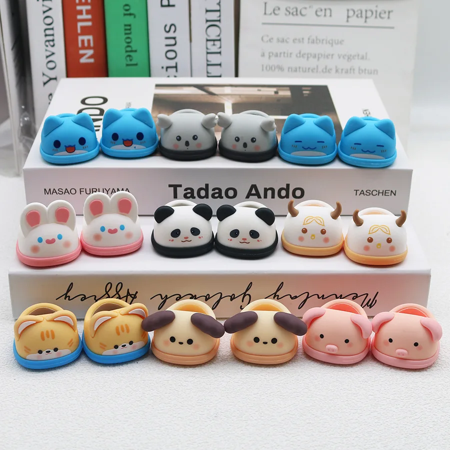 2PCS/Pair Cute Doll Shoes 4.3cm Cartoon Dog Mini Shoes For Pullip Licca Lati Dolls Keychain Accessories toys 2pcs usb cable winder wire holder clip wrap cord desk set cute cartoon earphone protector cable organizer strap