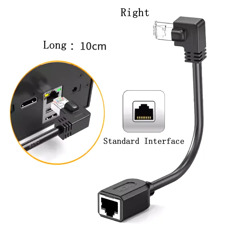 10CM CAT6 Ethernet Extension Cable, 6 RJ45 Plug To Jack Shielded LAN Network Jumper with Gold-plated Plug for Router Modem TV PC