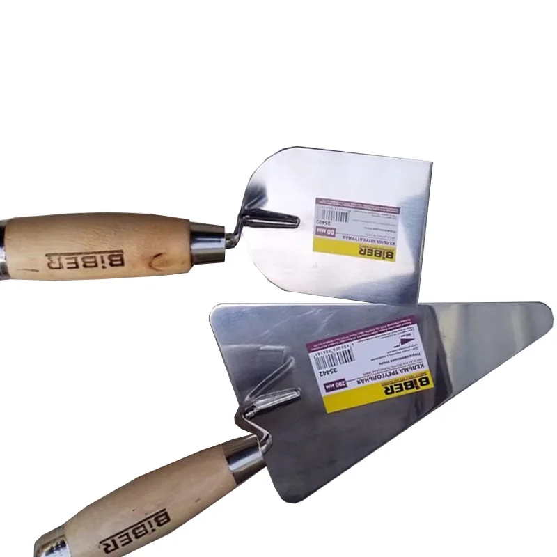 Mason Trowel Shovel Tool Putty Scraping Wall Filling Shovel Wood Handle Stainless Steel Blade Corner Spatula Two Styles