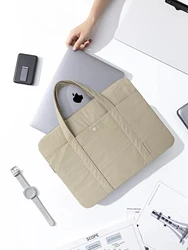 Lightweight Shockproof Portable Laptop Briefcase - 13 - 14inch (Beige)