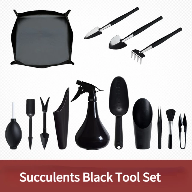 Fekete Szerszámkészlet Kombinált Otthoni Kertészeti Lapátok Csipeszek Háromrészes Profi Ültetés Teljes Mezőgazdasági Készlet