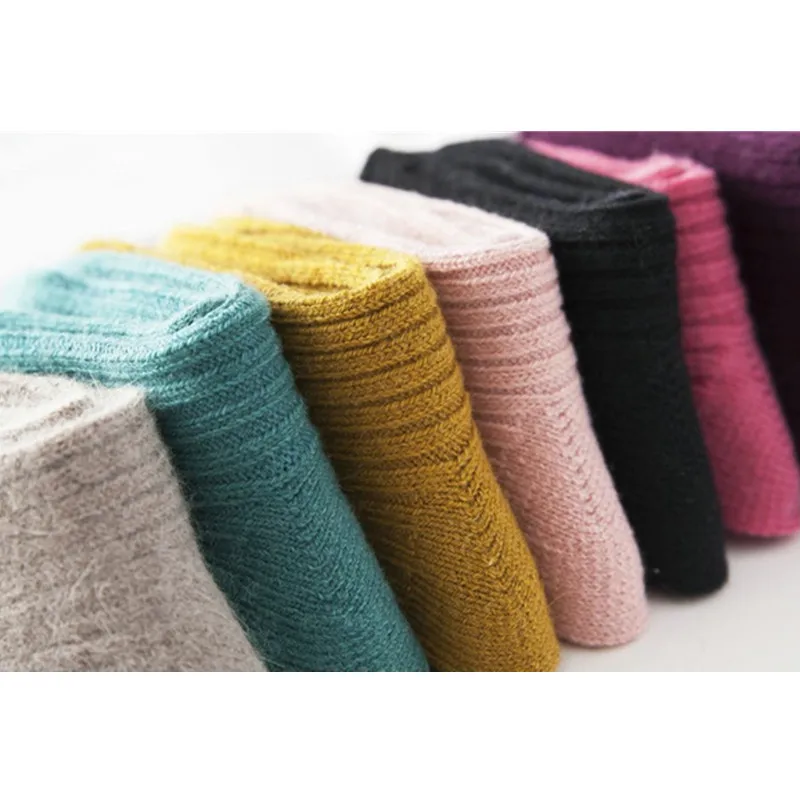 children socks 4pairs/Lot Winter Children Thick Socks Warm Wool Baby2-12Years Girls Boys Solid Socks