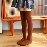 winter autumn girls soft cotton warm knee high socks Breathable baby kids over knee socks Skin-friendly student child long socks 2