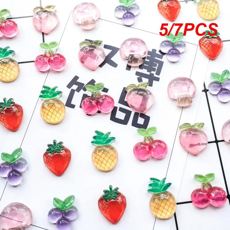 

5/7PCS Accessories About 2*2cm Fruit Ice Through Resin Shoe Accessories Resin Jewelry About 1.5g Jewelry Accessories