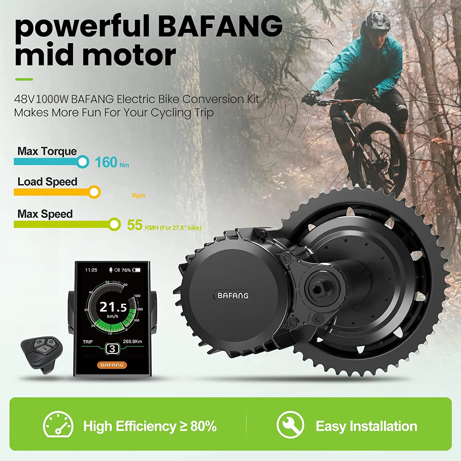 Bafang UART 48V/52V 1000W Mid Drive Motor M615 Engine