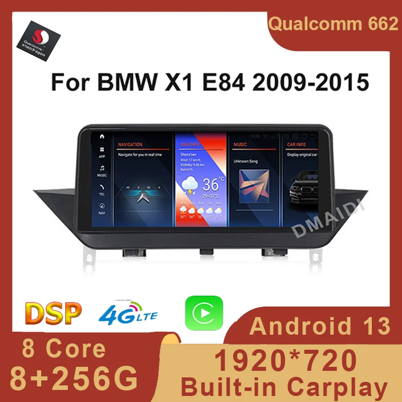 

Android 13 Qualcomm 12.5" HD Car Video Player Apple Carplay AUTO GPS Navigation For BMW x1 E84 F48 Bluetooth Multimedia Radio 4G