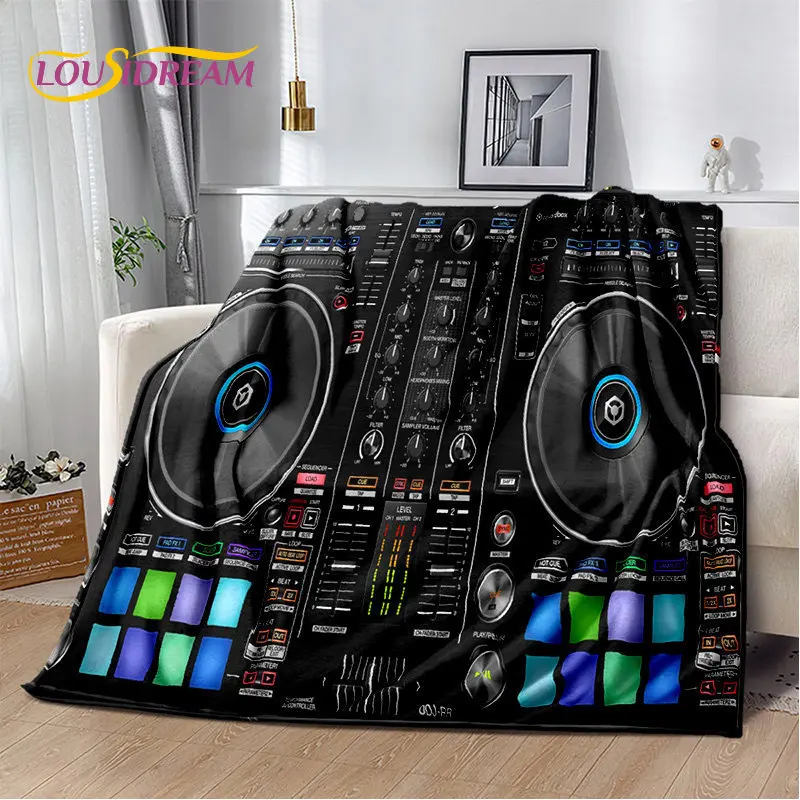 3D 멋진 DJ 음악 화면 키보드 부드러운 플러시 담요, 플란넬 담요, 따뜻한 던져 담요, 거실 침실 침대 소파 피크닉