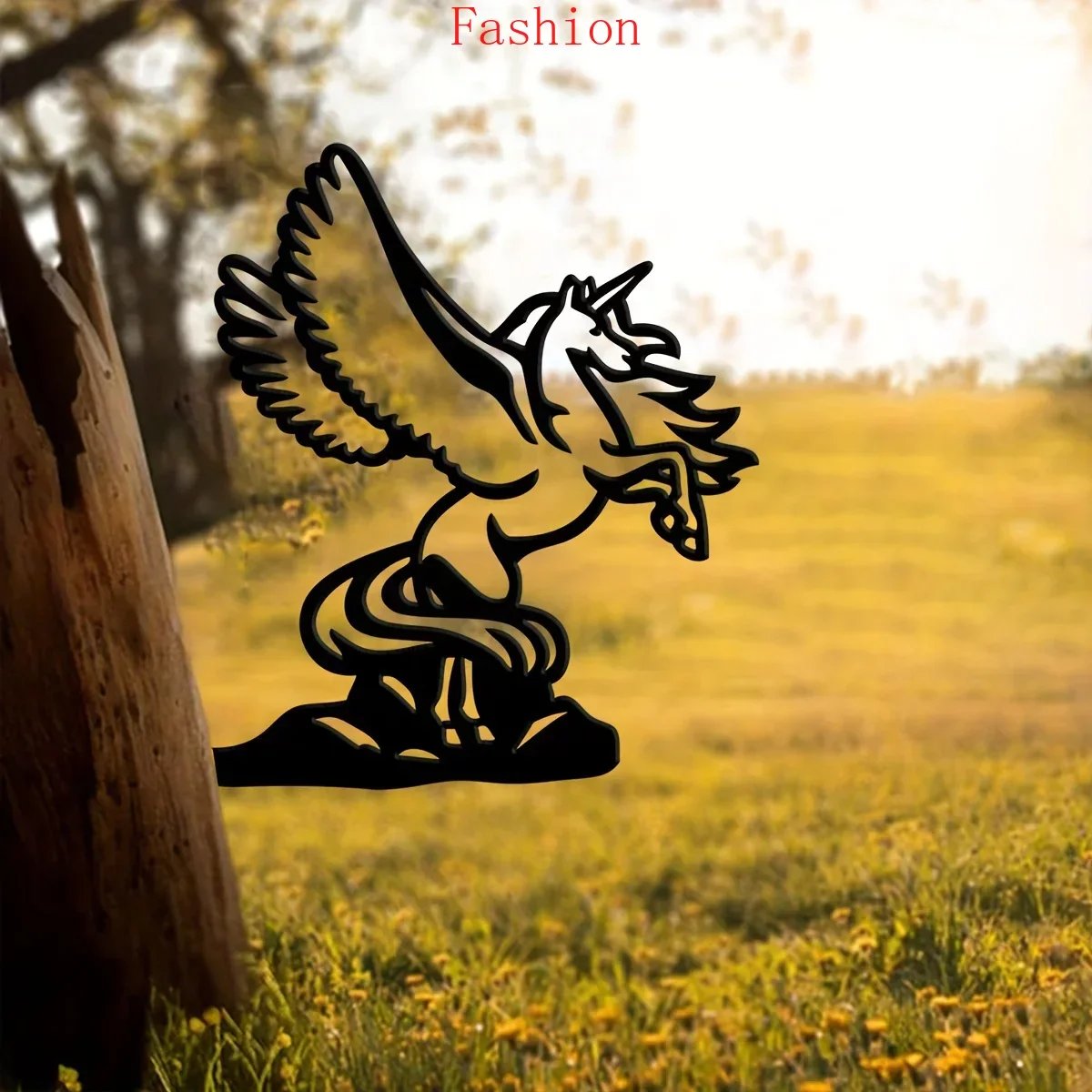 

Metal Pegasus Silhouette Magical Sign Cutout Decoration Rustic Outdoor Home Iron Garden Decor Housewarming Gift Yard Decor wall