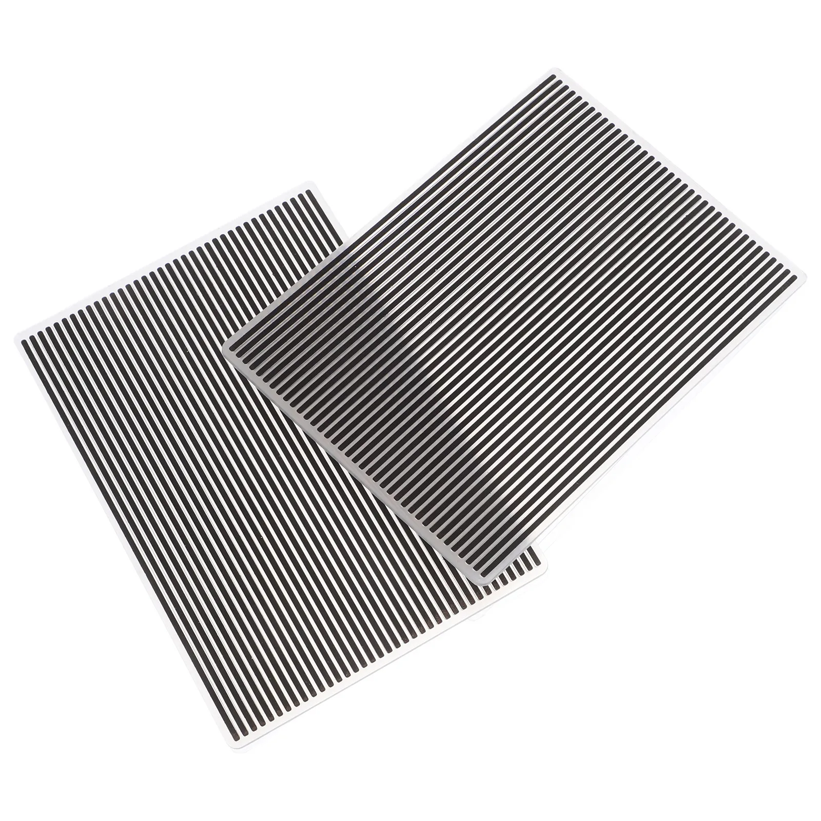 2Pcs 투명 플라스틱 엠보싱 폴더 6x4'' 종이 공예 졸업 웨딩 카드용 3D 스트라이프 잎 질감 템플릿