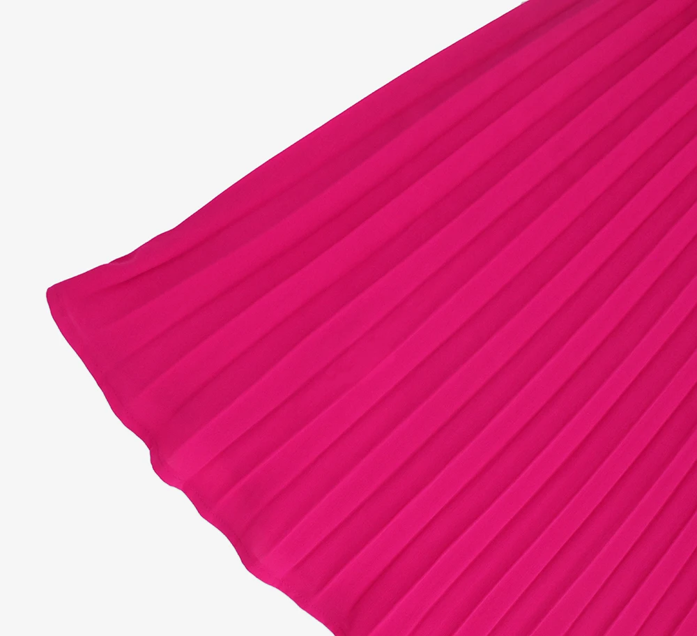 Women's Solid Color Elegant Round Neck Pleated Dress