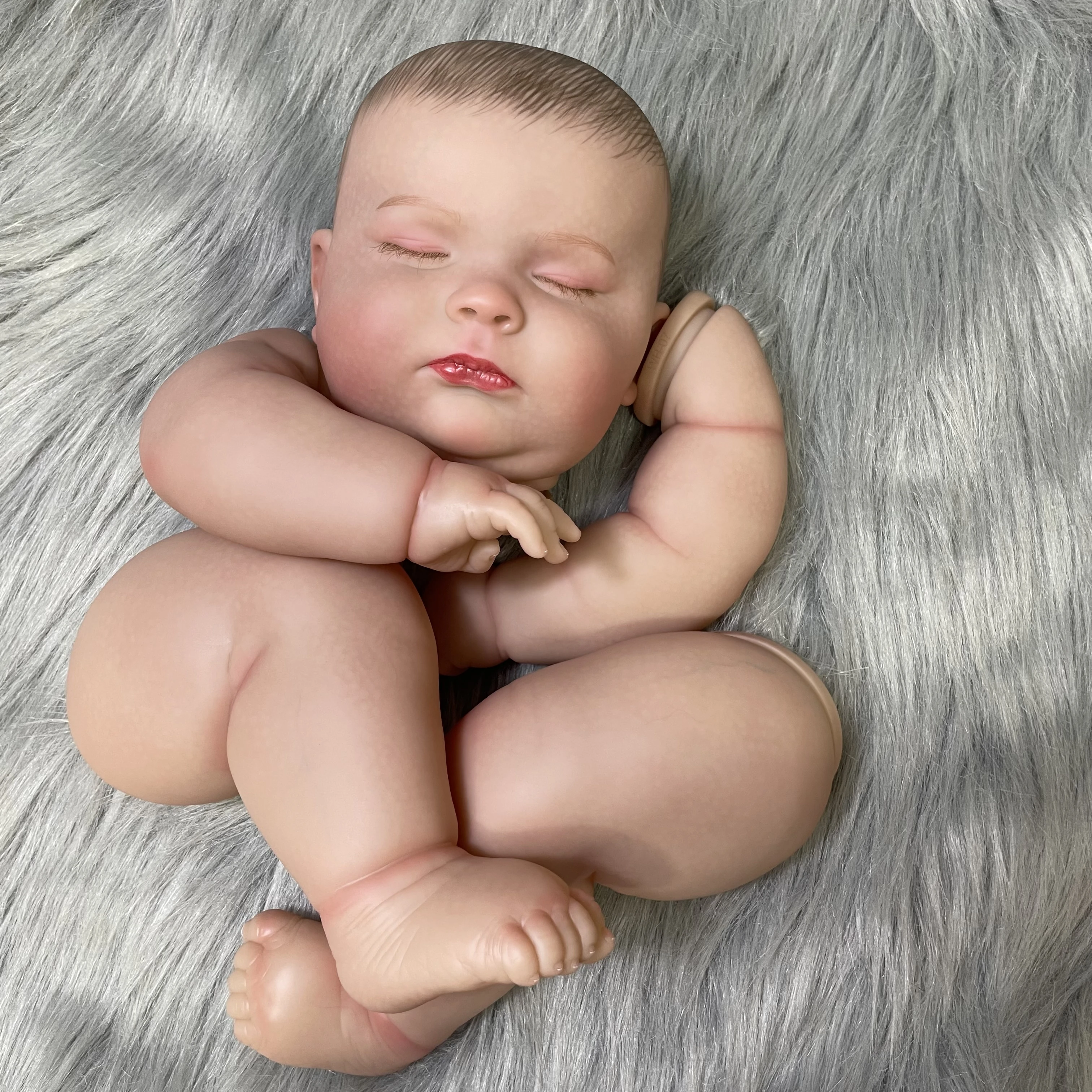 

24inch Huge Size Already Painted Reborn Doll Kits Parts 3D Painted Skin Many Visible Veins With Pacifier Gift and Cloth Body