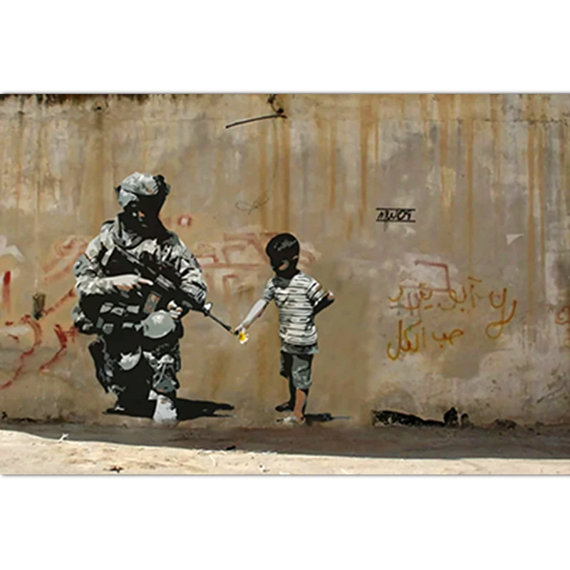 Banksy Street Graffiti Pop Mario SINGLE CANVAS WALL ART Picture Print VA 