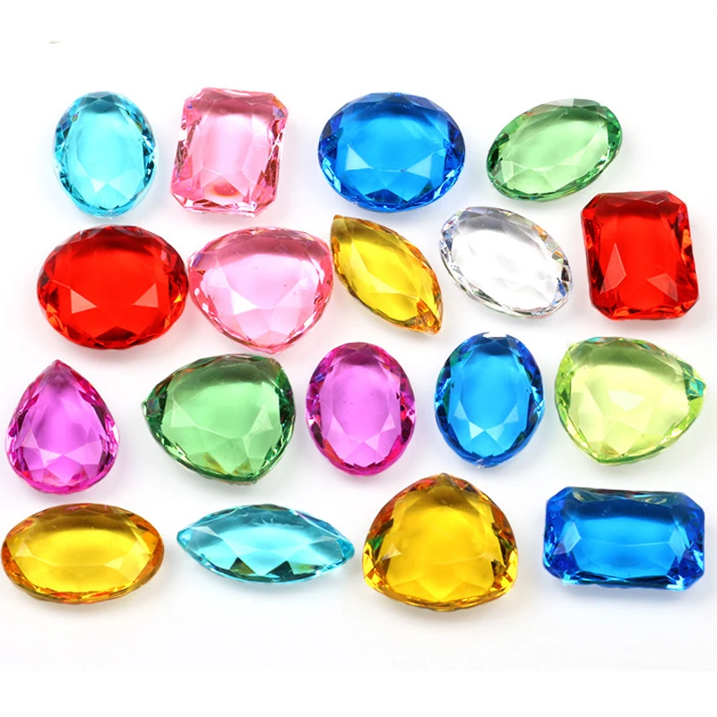 150 Pieces Pirate Treasure Multi-Color Acrylic Diamond Fake Jewels for Kids