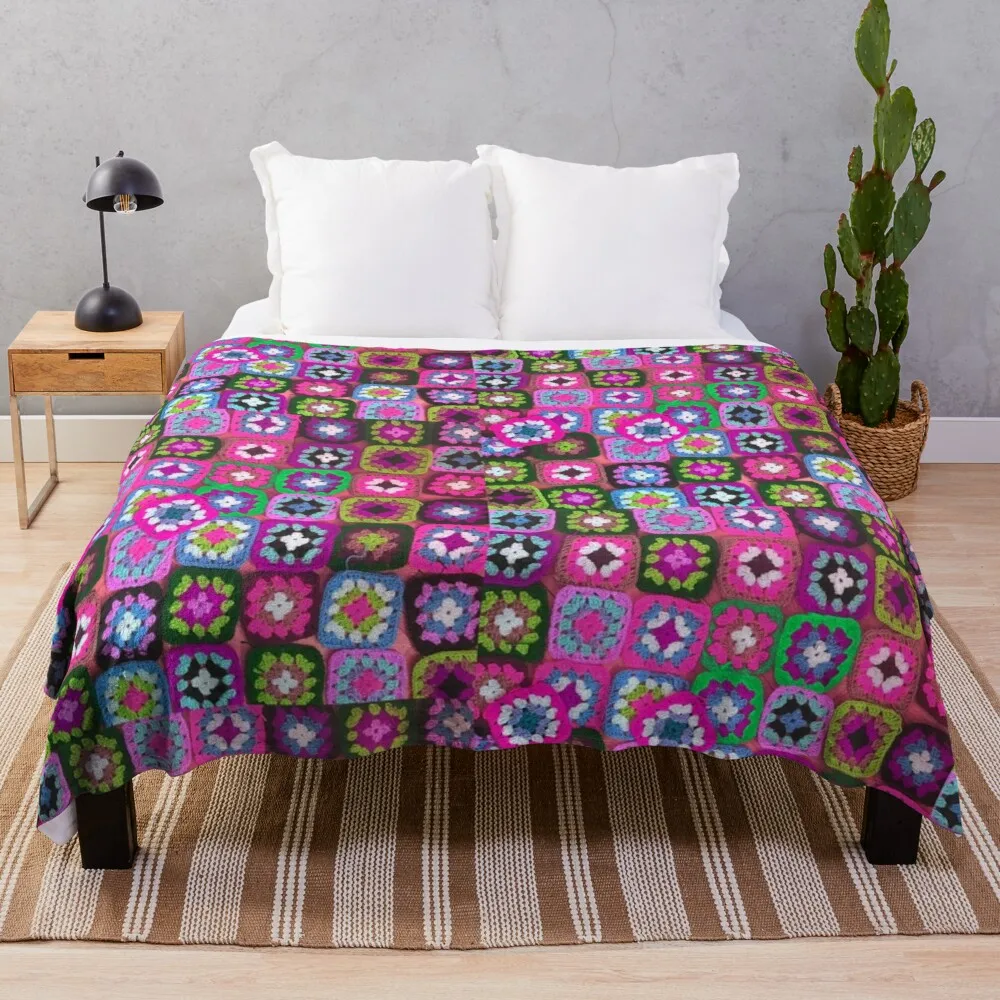 

Crochet blanket granny square vintageThrow Blanket throw blanket for sofa flannels throw rug luxury blanket