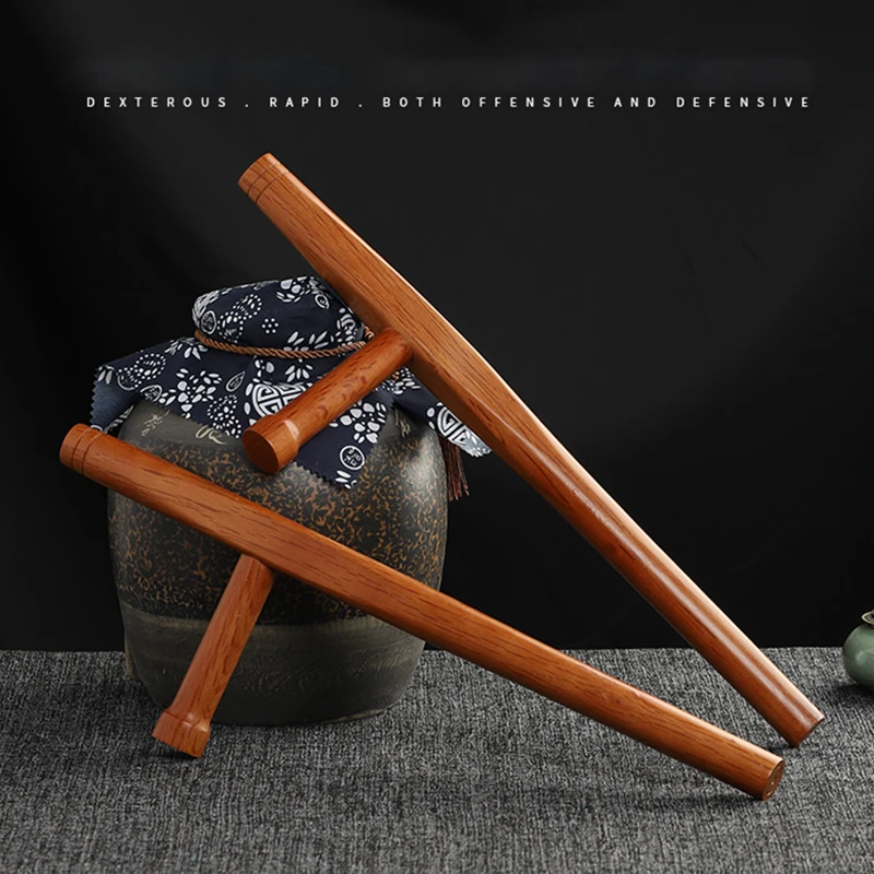 TSharpAncientMartialArtsDoubleWoodenCrutchesChineseKungfu