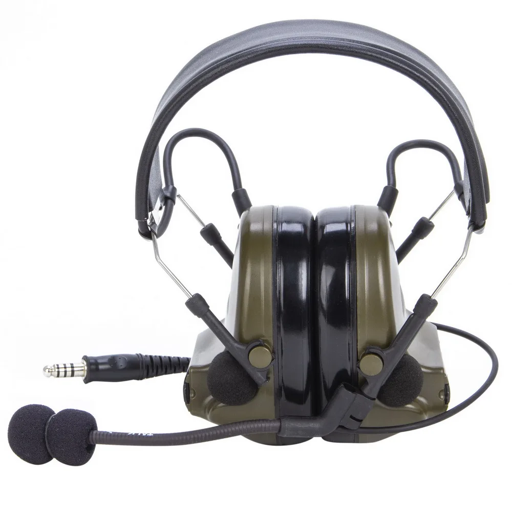 U94 PTT+green Tactical Headset and Noise Reduction Hearing Protection Shooting Headphone for Walkie Talkie Icom V8 V80 V82