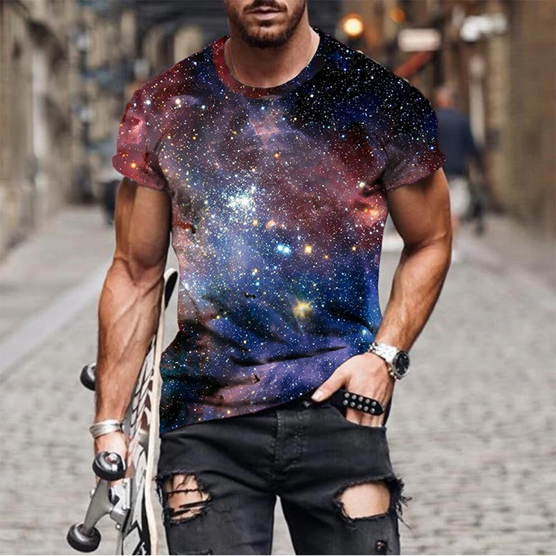 3D Print Streetwear T Shirt Short Sleeve O Neck Oversized Tee