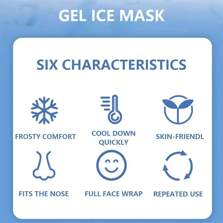 Cold Face Eye Mask Ice Pack Reduce Face Puffy, Dark Circles, Gel Beads Hot Heat Cold Compress Pack Face SPA for Women Sleeping