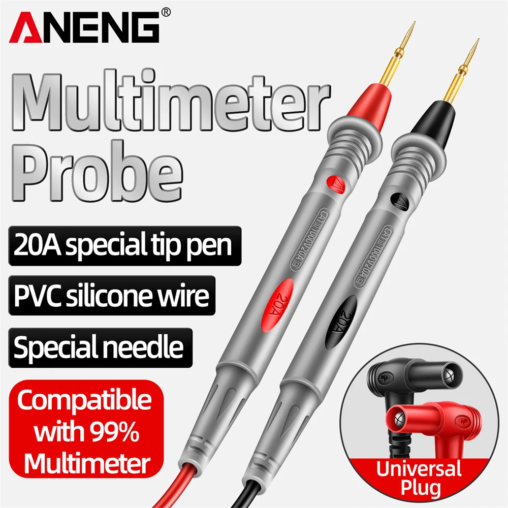 ANENG PT1003 20A Universal Professional Digital Multimeter cable Red Black  Multimetor Test Probe Wire Pen Cable Top Quality