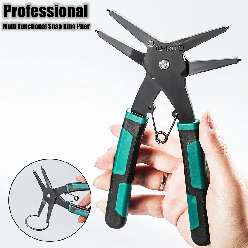 Snap Ring Plier Type Circlip Pliers Multifunctional Crimp Tool Internal External Ring Remover Retaining Circlip Pliers Hand Tool
