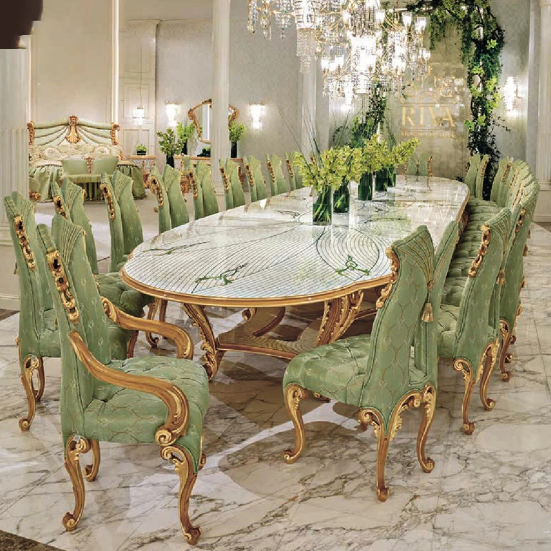 Lüks villa restoran mobilyaları, büyük boy 2.4 metre 8 kişilik yemek masası,  çok kişilik konferans masası| | - AliExpress