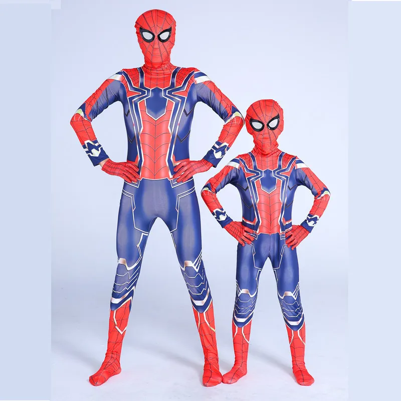 Kids Spiderman Costumes Superhero Miles Spider Man Cosplay Jumpsuit Bodysuit Zentai Launcher Halloween Costumes for Kids Adult