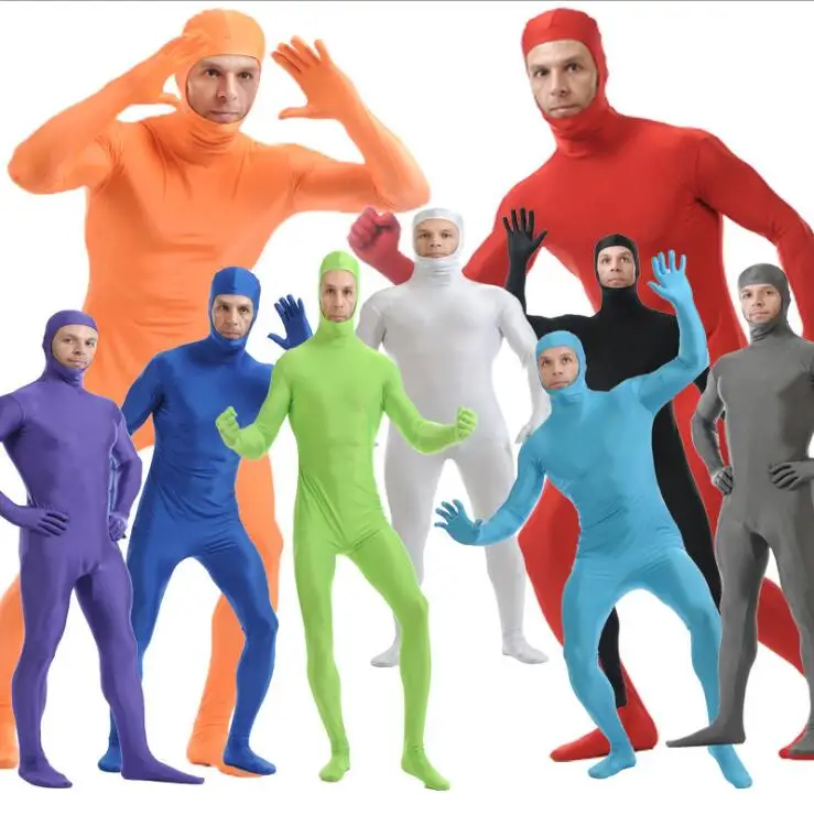 

Adult Full Body Zentai Suit Costume for Halloween Men Second Skin Tight Suits Spandex Nylon Bodysuit Cosplay Costumes Stage Show